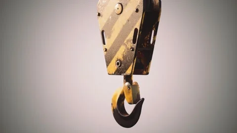 Old lifting metal crane hook Vídeo Stock 145638105