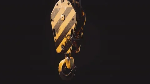 Old lifting metal crane hook Vidéo 150426039