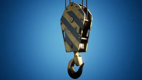 Old lifting metal crane hook Vídeo Stock 154190464