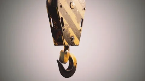 Old lifting metal crane hook Vídeo Stock 159741758