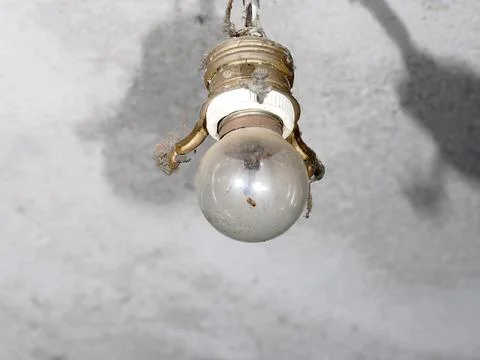 Old Light bulb close up macro Stock Photos