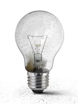 Old light bulb isolated on white background Stock Photos