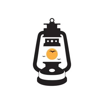 Old light lantern legend logo design vector 스톡 일러스트