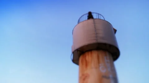 Old lighthouse and blue sky. Stock Footage 3149740