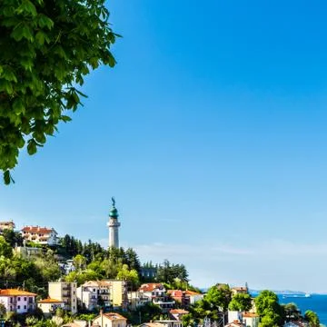 Old lighthouse in the bay of Trieste Stock Photos