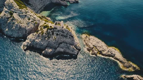 The Old Lighthouse of Cala de Sant Vicent in Ibiza with its Beautiful View Stock Footage 311590232