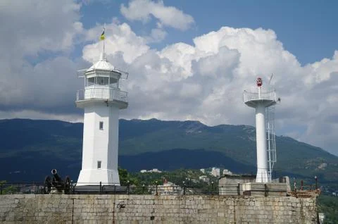 Old lighthouse in the crimea Stock Photos