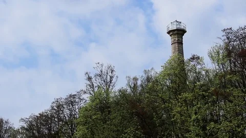 Old lighthouse on a distant island Stock Footage 78999725