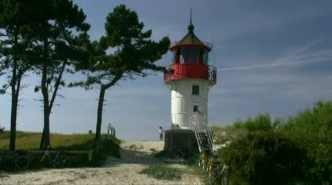Old Lighthouse on Hiddensee Island - Baltic Sea, Germany 스톡 동영상 12430705