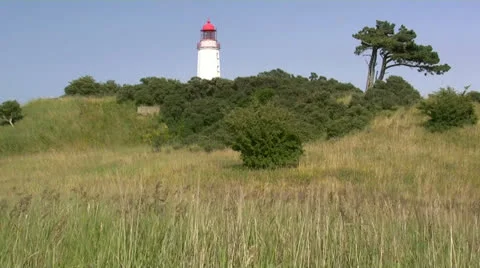 Old Lighthouse on Hiddensee Island - Baltic Sea, Northern Germany Stockbeeldmateriaal 25577783