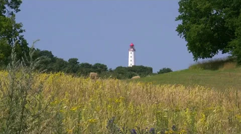 Old Lighthouse on Hiddensee Island - Baltic Sea, Northern Germany 動画素材 25585005