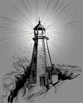 Old lighthouse Stock Illustration