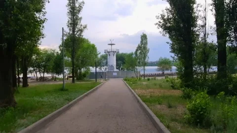 Old lighthouse in a park Stock Footage 155540424