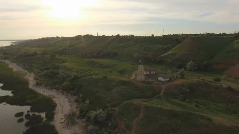 Old lighthouse at sunset. Lighthouse Stockbeeldmateriaal 90341962