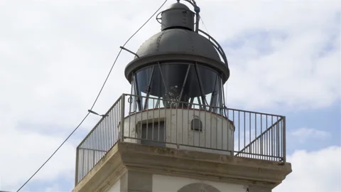 Old lighthouse tower against the sky. Rapprochement. Stock Footage 204102652