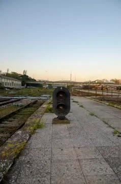 Old Lights in Train Station Stock Photos