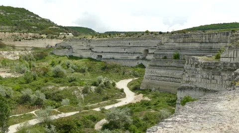 Old Limestone Quarry Stock Footage 62869723