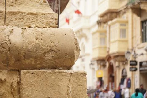 Old limestone wall Foto stock