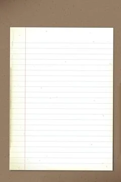 Old lined notepaper size A4 with stains effect on craft paper background Stock Illustration