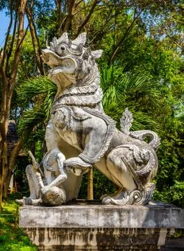 Old Lion statue. Stock Photos