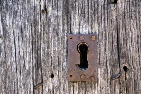 Old lock and door Foto stock