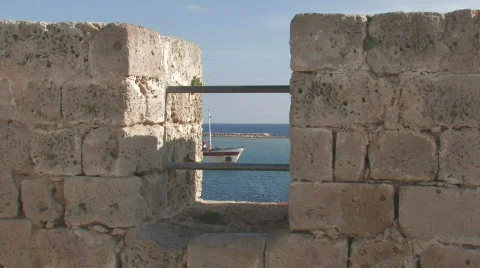 The old lock and the floating ship 스톡 동영상 854915