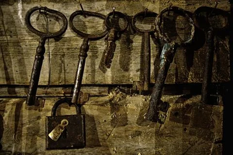 Old lock and keys Stock Photos