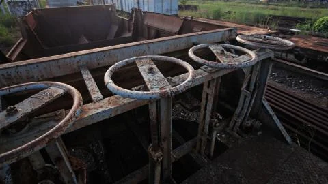 Old lock control for  train container Stock Photos
