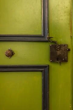 Old lock on the door Stock Photos