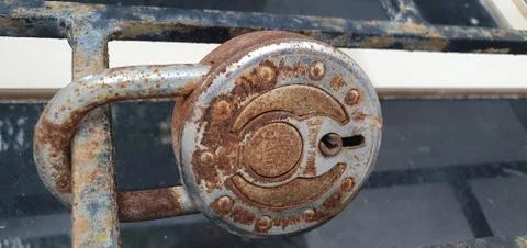 Old lock on the door. Stock Photos