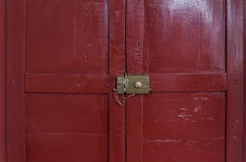 Old lock locked Foto stock