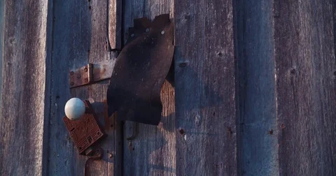 Old Lock On Shed Static Stock Footage 71326108