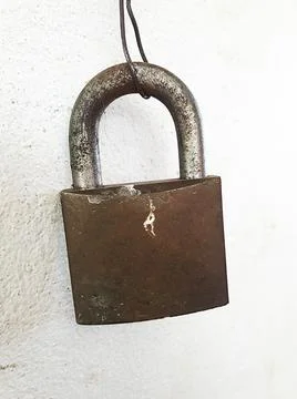 Old Lock on white background Stock Photos