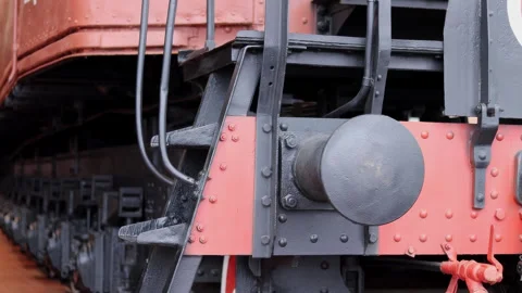 Old locomotive bottom-up view Stock Footage 269146610