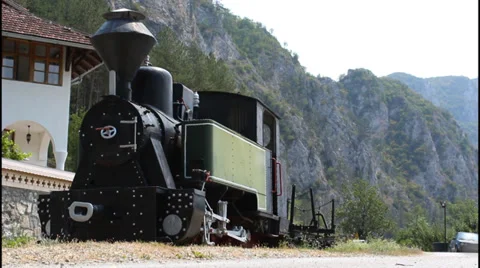 Old locomotive, train Stock Footage 32280929