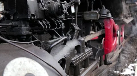 Old locomotive. Of the various tubes are pairs Video stock 59665132