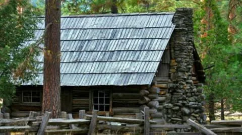 Old Log Cabin Stock Footage 10173621