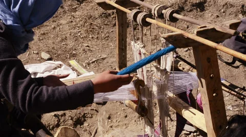 Old loom Stock Footage 30348535