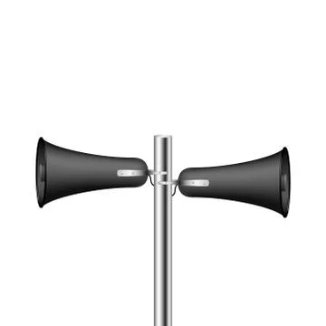 Old loudspeaker system in black design Stock Illustration