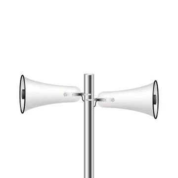 Old loudspeaker system in white design Stock Illustration
