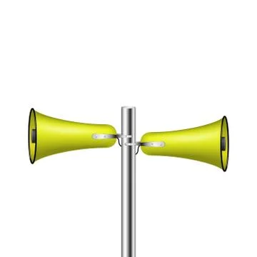 Old loudspeaker system in yellow design Stock Illustration