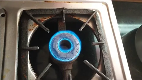 An old LPG Gas burner is blown fire. Video stock 137647617