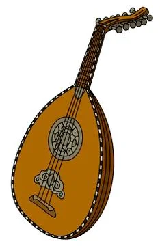 Old lute Stock Illustration