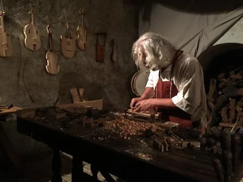 Old luthier medieval Stock Photos