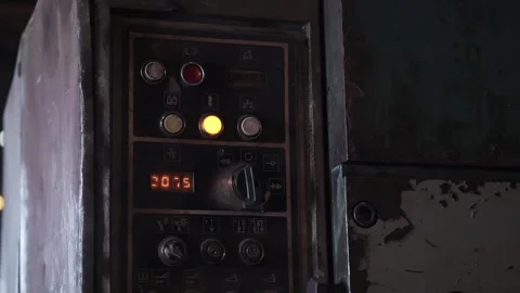 Old machine control for metal Stock Footage 259306964