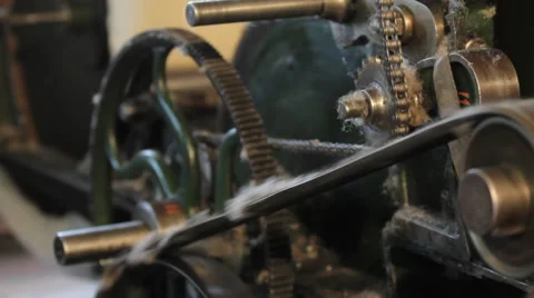 Old machine gears Stock Footage 37137431