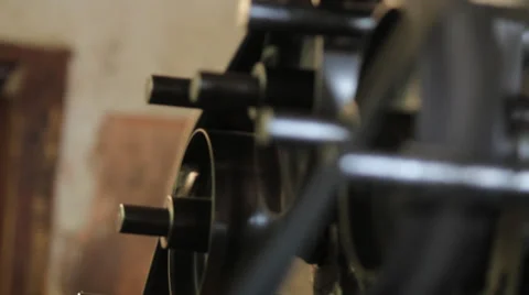 Old machine gears Stock Footage 37137779