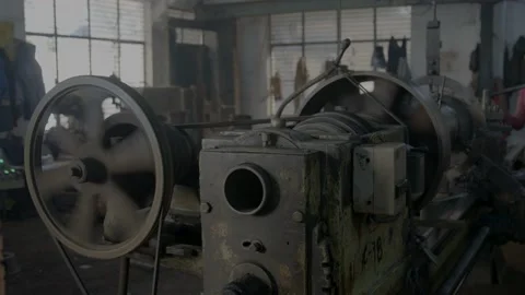 Old machine running in metal factory in india Stock Footage 237303653