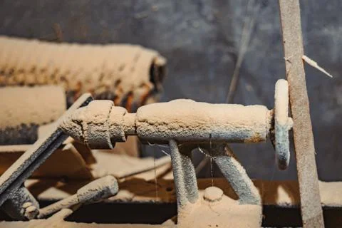 Old machine in the workshop Stock Photos