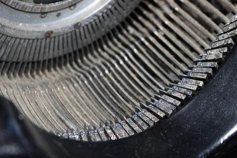 Old machine write dirty abandoned heavy mechanical letters signs noise Stock Photos